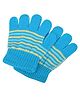 Kid-O-World Knit Striped Gloves  - Blue
