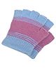 Kid-O-World Knit Striped Half Gloves - Blue