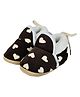 Kid-O-World Fur Detailed Hearts Designed Booties - Brown