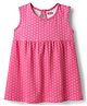 Babyhug Interlock Knit Sleeveless Polka Dots Printed Frock - Dark Pink