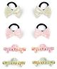 Ribbon candy Butterfly & Bow Applique Detailed Hair Accessories Set - Off White & Pink