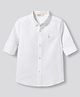 Primo Gino 100% Cotton Woven Full Sleeves Oxford Shirt With Embroidery Details -White