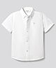 Primo Gino 100% Cotton Woven  Half Sleeves Oxford Shirt with Scorpion Embroidery - White