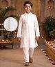 Pine Kids Woven Full Sleeves Kurta Pajama Set with Embroidery - White