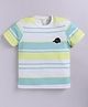 giniekids Cotton Knit Half Sleeves Striped Tee - Multi Colour