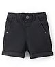 Babyhug Mid Thigh Length Solid Color Denim Shorts - Black