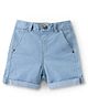Babyhug Mid Thigh Length Solid Color Denim Shorts - Light Blue
