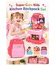 BitFeex School Bag Kitchen Set Pink Color | Kids Pretend Play Cooking Toy with Backpack | Portable Kitchen Play Set with Accessories | Educational Role Play Toy for Boys & Girls