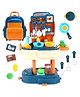BitFeex School Bag Kitchen Set  Blue Color | Kids Pretend Play Cooking Toy with Backpack | Portable Kitchen Play Set with Accessories | Educational Role Play Toy for Boys & Girls -Blue
