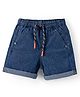 Babyhug Mid Thigh Length Solid Color Denim Shorts - Navy Blue