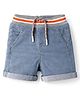 Babyhug Denim Washed Mid Thigh Length Solid Shorts With Stretch - Light Blue