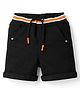 Babyhug Denim Washed Mid Thigh Length Solid Shorts With Stretch - Black