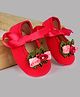 Daizy Floral Applique Detailed Lace Up Booties - Dark Pink