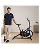 PowerMax Fitness BA-151 Air Bike with 1.5kg Fly Wheel, Moving Handles, Adjustable Seat | Home Gym Exercise Cycle for 120kg Max User | V-Belt Drive, Non-Slip Pedals | LCD Display, Black
