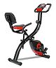PowerMax Fitness BX-110SX Foldable Magnetic Exercise Bike for Home Gym with Back Support Seat | 110KG Max User | 4KG Flywheel | 8-Level Resistance | LCD Display, Pulse Sensor | Space-Saving & Quiet