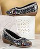 Jazzy Juniors Sequins Embellished Floral Embroidered Ballerinas - Grey
