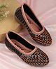 Jazzy Juniors Sequins Embellished Threadwork Detailed Ballerinas - Dark Pink