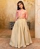 Shorgul Brocade Woven Full Sleeves Abstract Printed Lehenga & Choli Set - Light Peach