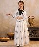 Shorgul Cotton Woven Full Sleeves Floral Embroidered Lehenga & Choli Set - Off White