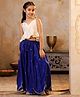Shorgul Viscose Rayon Woven Sleeveless Abstract Printed Lehenga & Choli Set - Royal Blue