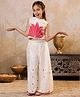 Shorgul Viscose Rayon Woven Sleeveless Floral Embroidered Top & Palazzo Set - Beige