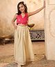 Shorgul Viscose Woven Sleeveless Abstract Printed Lehenga & Choli Set - Pink