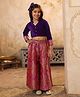 Shorgul Brocade Woven Full Sleeves Floral Embroidered Top & Palazzo Set - Purple