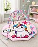 Babyhug Unicorn Theme Play Gym with Hanging Toys Soft Activity Play Mat for Babies Detachable Rattling Toys Portable & Foldable Motor Skill Development Ideal for Gifting BIS Certified - Multicolor