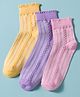 Pine Kids Cotton Knit Ankle Length Solid Colour Socks Pack Of 3 ( Colour May Vary )