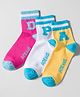 Pine Kids Cotton Knit Ankle Length Socks With Text Design Pack Of 3 ( Colour May Vary )