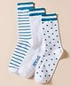 Pine Kids Cotton Knit Ankle Length Striped Socks With Star Design Pack Of 3 ( Colour May Vary )