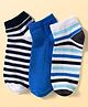 Pine Kids Cotton Knit Ankle Length Striped Socks Pack Of 3 ( Colour May Vary )