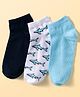 Pine Kids Cotton Knit Ankle Length Sea Life Printed & Solid Socks Pack Of 3 ( Colour May Vary )