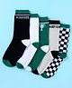 Pine Kids Knit Ankle Length Socks with Race Theme Design Pack of 5 - (Colour May Vary)