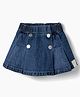 Little Kangaroos Denim Woven Above Knee Length Solid Color Skort - Navy Blue