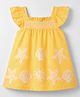 Little Kangaroos Cotton Woven One Piece Dresses/Frocks Half Sleeves Mustard 2-3 Years