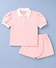 Little Kangaroos Cotton Woven Half Sleeves Top & Skirt Set with Tennis Print - Multicolor