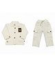 CRUNCHY NACHOS Knitted Full Sleeves Teddy Bear Patch Detailed & Textured Coordinating Shirt & Trousers Set - Offwhite