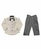 CRUNCHY NACHOS Woven Full Sleeves Abstract Embroidered Shirt & Pant Set - Beige