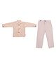 CRUNCHY NACHOS Cotton Woven Full Sleeves Geometric Embroidered Shirt & Trousers Set - Fawn