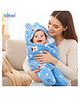 BUBZII Baby Velvet Swaddle Quilted Hooded Wrapper Sky Blue Hooded Wearable Blanket Cum Wrapper Super soft  Fabric