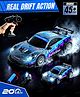 Fiddlerz Remote Control Racing Car for Kids High Speed RC Sports Car with Realistic Design Rechargeable Toy Car for Boys and Girls - Grey