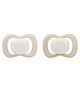 b.box Silicone Glow Pacifier Size 1 Twin Pack - Blush Latte