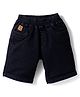 Little Kangaroos 100% Cotton Denim Knee Length Solid Shorts With Patch -Black