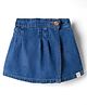 Little Kangaroos 100% Cotton Knee Length Solid Denim Shorts - Navy Blue