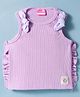 Little Kangaroos Cotton Knit Sleeveless Top With Patch - Purple