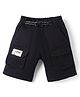 Little Kangaroos Knee Length Denim Shorts with Patch Detailing - Black