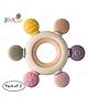 Kidcup Baby Teether with Wooden Ring & Silicone Teething Toys Pack of 2