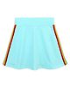 Plan B Cotton Knit Side Tape Detailed Skater Skirt - Sky Blue