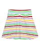 Plan B Cotton  Knit Striped Skater Skirt - Off White